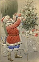 Embossed Santa Santa Claus Postcard Postcard