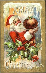 Xmas Greetings Santa Claus Postcard Postcard