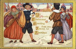 Ye Merrie Christmas Greeting From One Friend To Another Postcard Postcard