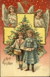 A Merry Christmas Children Postcard Postcard