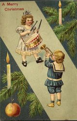 A Merry Christmas Children Postcard Postcard