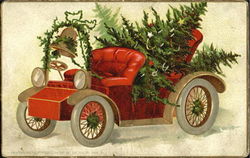 Christmas Car Postcard