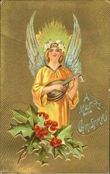 A Merry Christmas Angels Postcard Postcard