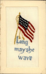 US Flag Long May She Wave Postcard