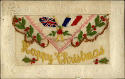 France England Happy Christmas Postcard