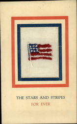 Stars and Stripes For Ever Embroidered Silk Postcard Postcard