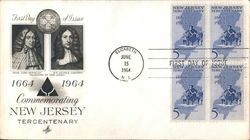 Commemorating New Jersey Tercentenary, 1664-1964 Block of Stamps First Day Covers First Day Cover First Day Cover First Day Cover