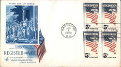 Register and Vote Block of Stamps First Day Covers First Day Cover First Day Cover First Day Cover