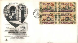 Tribute to American Homemakers Block of Stamps First Day Covers First Day Cover First Day Cover First Day Cover