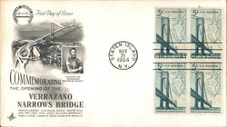 Commemorating the Opening of the Verrazano Narrows Bridge Block of Stamps First Day Covers First Day Cover First Day Cover First Day Cover