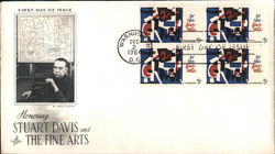 Honoring Stuart Davis and the Fine Arts Block of Stamps First Day Cover