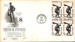 Physical Fitness - Commemorating the Centennial of Sokols in America 1965 Block of Stamps First Day Cover