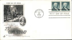 25¢ Coil Stamp - Paul Revere, Patriot and Revolutionary Leader Block of Stamps First Day Covers First Day Cover First Day Cover First Day Cover