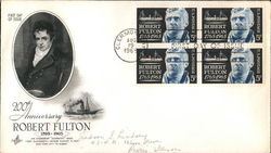 200th Anniversary Robert Fulton 1765-1965 Block of Stamps First Day Covers First Day Cover First Day Cover First Day Cover