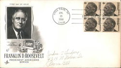 Franklin D. Roosevelt - Prominent Americans Series Block of Stamps First Day Covers First Day Cover First Day Cover First Day Cover