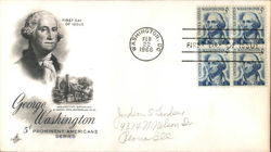 George Washington Block of Stamps First Day Cover