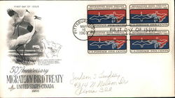 50th Anniversary Migratory Bird Treaty UnIted States-Canada 1966 Block of Stamps First Day Covers First Day Cover First Day Cove First Day Cover