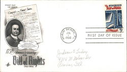 175th Aniiversary of the Bill of Rights 1791-1966 First Day Covers First Day Cover First Day Cover First Day Cover