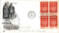 1000 Years of Polish Culture Block of Stamps First Day Cover