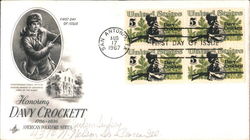 Honoring Davy Crockett Block of Stamps First Day Covers First Day Cover First Day Cover First Day Cover