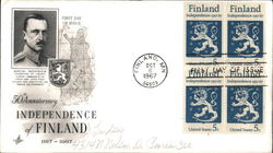 50th Anniversary of the Independence of Finland Block of Stamps First Day Covers First Day Cover First Day Cover First Day Cover