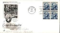 George Washington Block of Stamps First Day Cover