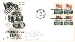 American Flag 6¢ Series of 1968 Block of Stamps First Day Covers First Day Cover First Day Cover First Day Cover