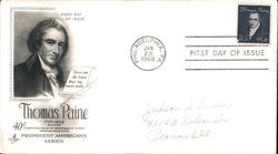 Thomas Paine 1737-1809 - Prominent Americans Series First Day Covers First Day Cover First Day Cover First Day Cover