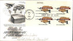 PAL Airlift Military Parcel Stamp 1968 Block of Stamps First Day Cover