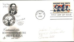 Centennial of the Benevolent and Protective Order of Elks 1868-1968 First Day Cover