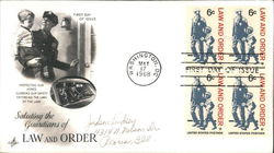 Saluting the Guardians of Law and Order Block of Stamps First Day Cover