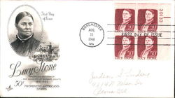 Lucy Stone, American Performer and Advocate of Women's Rights, 1816-1893 Block of Stamps First Day Covers First Day Cover First  First Day Cover