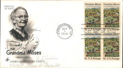 Grandma Moses 1860-1961 American Folklore Series Block of Stamps First Day Cover