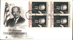 In Memoriam Dwight D. Eisenhower 1890-1969 Block of Stamps First Day Covers First Day Cover First Day Cover First Day Cover