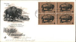 Wildlife Conservation 1970 Block of Stamps First Day Covers First Day Cover First Day Cover First Day Cover