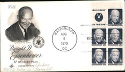 Dwight D. Eisenhower 6¢ Booklet Pane Block of Stamps First Day Cover