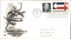 60c Special Delivery Postage Stamp 1971 First Day Covers First Day Cover First Day Cover First Day Cover