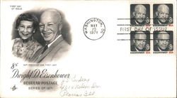 Dwight D. Eisenhower, 34th President and First Lady Block of Stamps First Day Covers First Day Cover First Day Cover First Day Cover