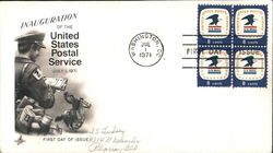 Inauguration of the UNited States Postal Service Block of Stamps First Day Covers First Day Cover First Day Cover First Day Cover