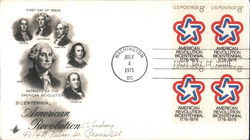 Bicentennial American Revolution Block of Stamps First Day Covers First Day Cover First Day Cover First Day Cover