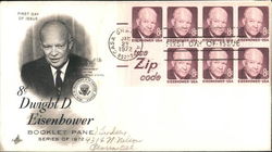 Dwight D. Eisenhower Block of Stamps First Day Cover