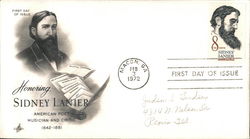 Honoring Sidney Lanier American Poet, Musician and Critic 1842-1881 First Day Cover