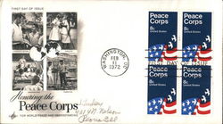 Honoring the Peace Corps Block of Stamps First Day Cover