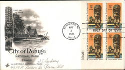 City of Refuge National Park, Hawaii Block of Stamps First Day Cover