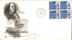 Honoring Benjamin Franklin 1725-1802 Block of Stamps First Day Covers First Day Cover First Day Cover First Day Cover