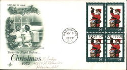 'Twas the Night Before...Christmas 1972 Block of Stamps First Day Cover