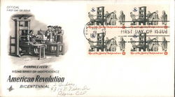 American Revolution Centennial Block of Stamps First Day Cover