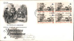 Rising Spirit of Independence American Revolution Bicentennial 1973 Block of Stamps First Day Cover