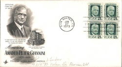 Honoring Amadeo Peter Giannini 1870-1949 Founder of the Bank of America Block of Stamps First Day Cover