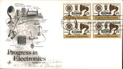 Progress in Electronics, Series of 1973 Block of Stamps First Day Covers First Day Cover First Day Cover First Day Cover